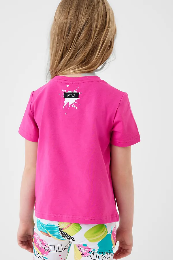 Фуфайка трикотажная для девочек (футболка) PLAYTODAY, розовый - фото 2
