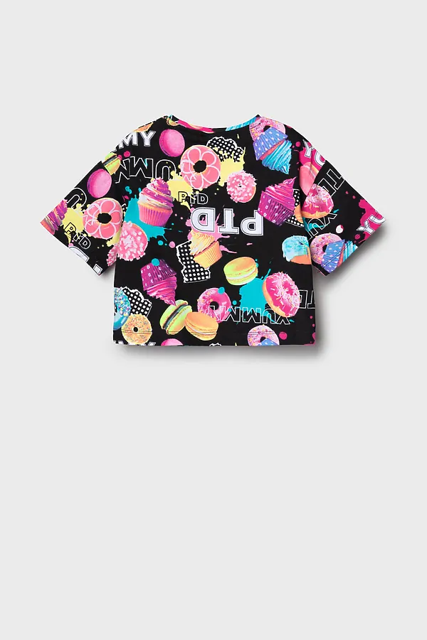 Фуфайка трикотажная для девочек (футболка) PLAYTODAY, разноцветный - фото 2