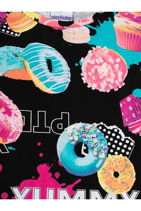 Фуфайка трикотажная для девочек (футболка) PLAYTODAY, разноцветный - фото 2