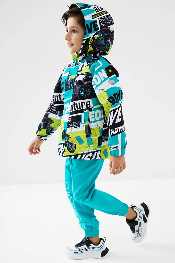 Куртка текстильная с полиуретановым покрытием для мальчиков (ветровка) PLAYTODAY, разноцветный - фото 2