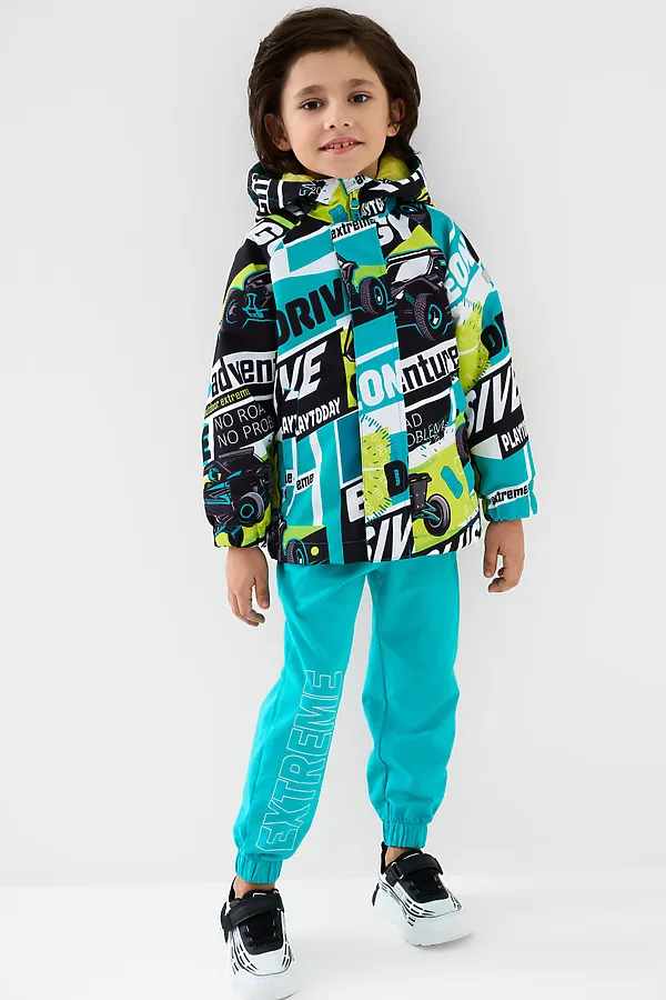 Куртка текстильная с полиуретановым покрытием для мальчиков (ветровка) PLAYTODAY, разноцветный - фото 2