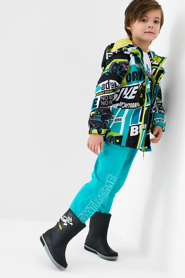 Куртка текстильная с полиуретановым покрытием для мальчиков (ветровка) PLAYTODAY, разноцветный - фото 2