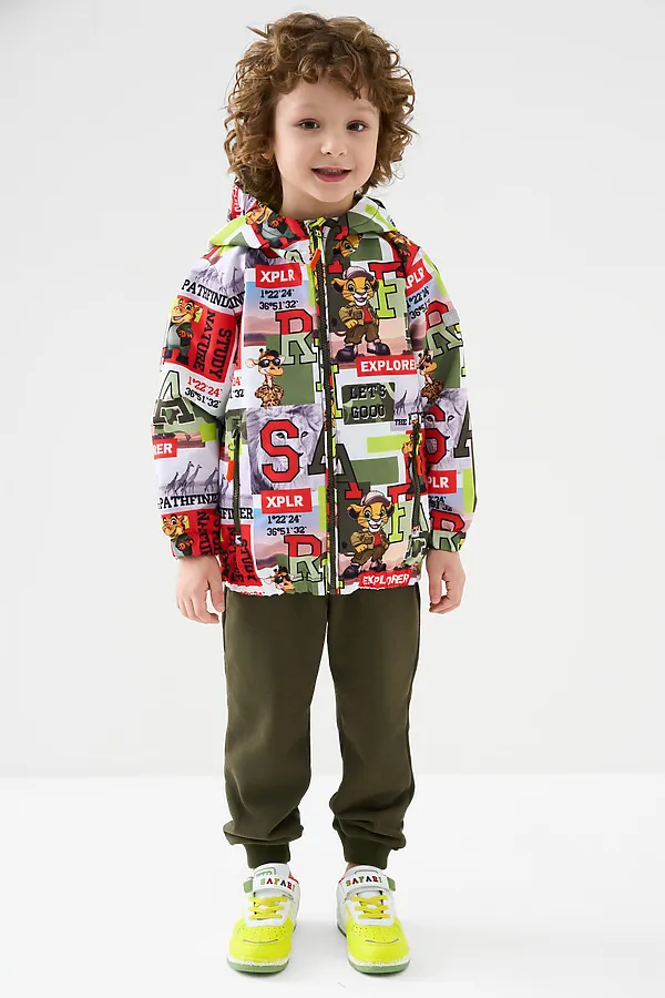 Куртка текстильная с полиуретановым покрытием для мальчиков (ветровка) PLAYTODAY, разноцветный - фото 2