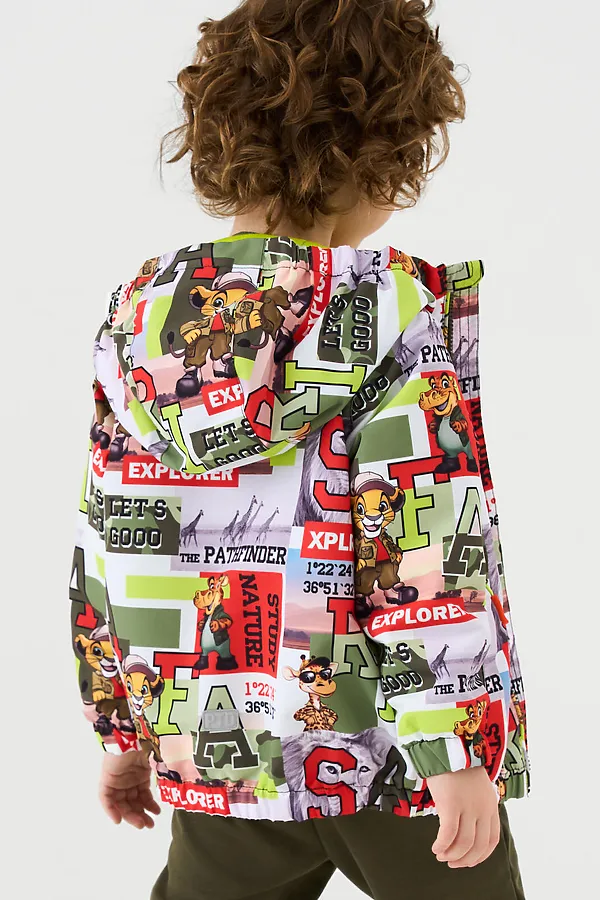 Куртка текстильная с полиуретановым покрытием для мальчиков (ветровка) PLAYTODAY, разноцветный - фото 2