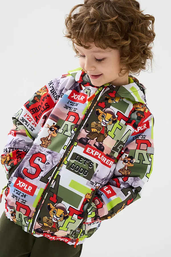 Куртка текстильная с полиуретановым покрытием для мальчиков (ветровка) PLAYTODAY, разноцветный - фото 2