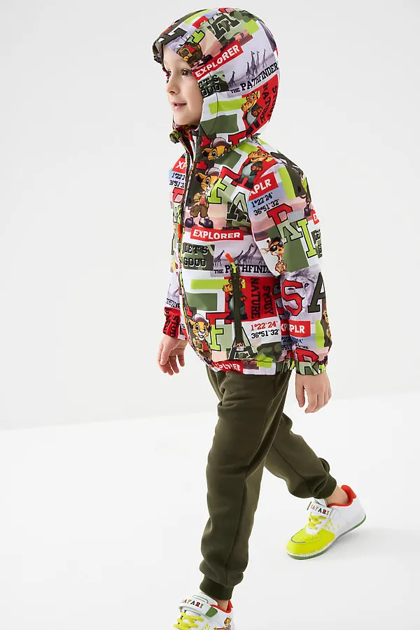 Куртка текстильная с полиуретановым покрытием для мальчиков (ветровка) PLAYTODAY, разноцветный - фото 2