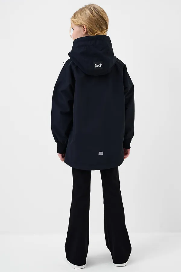 Куртка текстильная с полиуретановым покрытием для девочек (ветровка) PLAYTODAY, черный - фото 2