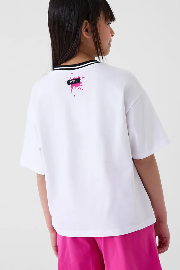 Фуфайка трикотажная для девочек (футболка) PLAYTODAY, белый - фото 2