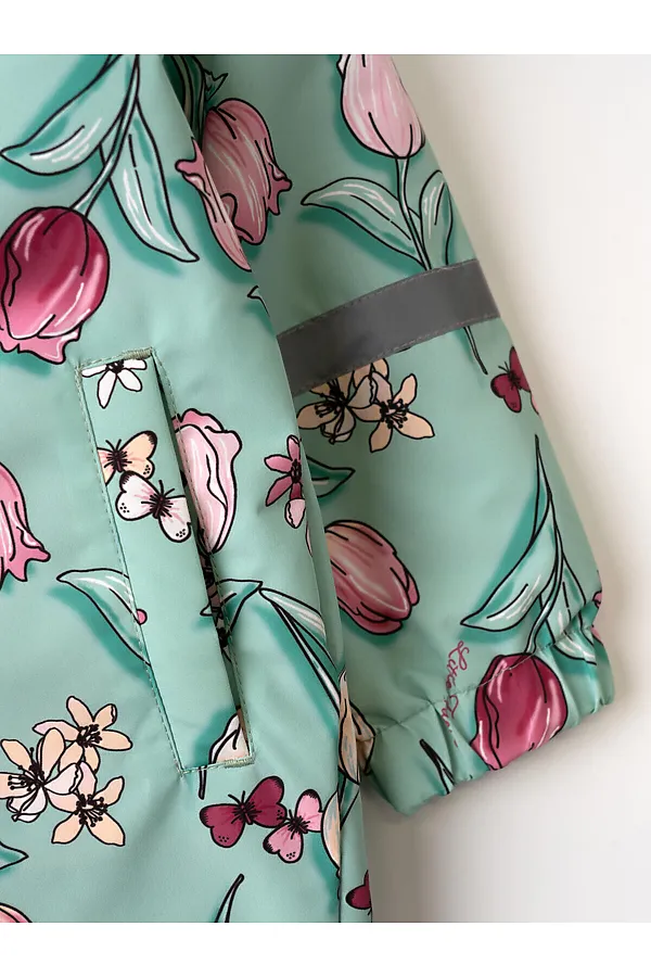 Комбинезон детский текстильный с полиуретановым покрытием для девочек PLAYTODAY, разноцветный - фото 2