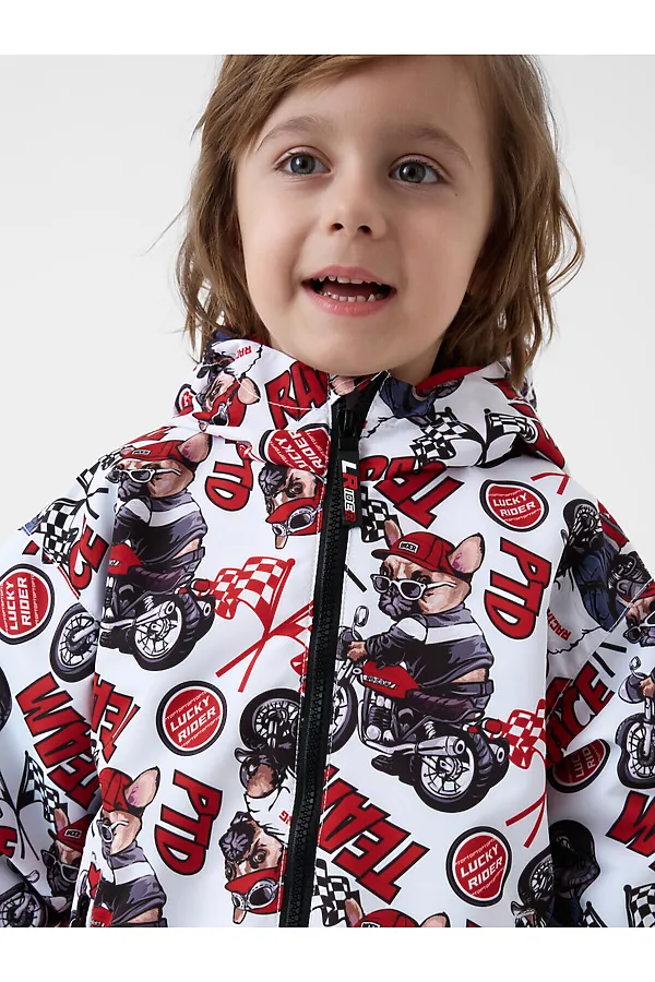 Куртка текстильная с полиуретановым покрытием для мальчиков (ветровка) PLAYTODAY, белый,красный,черный - фото 2