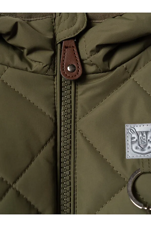 Куртка детская текстильная с полиуретановым покрытием для мальчиков PLAYTODAY, темно-зеленый - фото 2