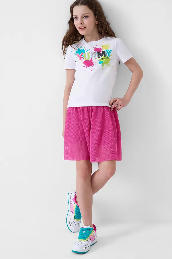 Фуфайка трикотажная для девочек (футболка) PLAYTODAY, белый - фото 2