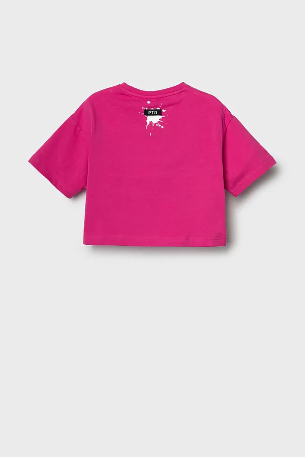 Фуфайка трикотажная для девочек (футболка) PLAYTODAY, розовый - фото 2