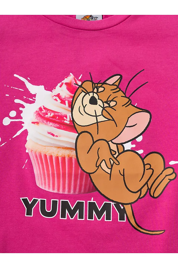 Фуфайка трикотажная для девочек (футболка) PLAYTODAY, розовый - фото 2