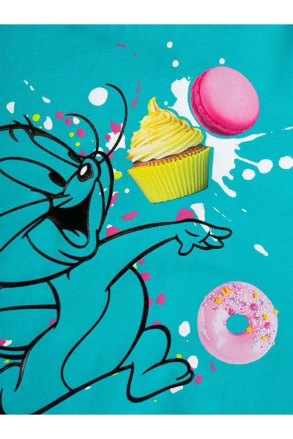 Фуфайка трикотажная для девочек (футболка) PLAYTODAY, бирюзовый - фото 2