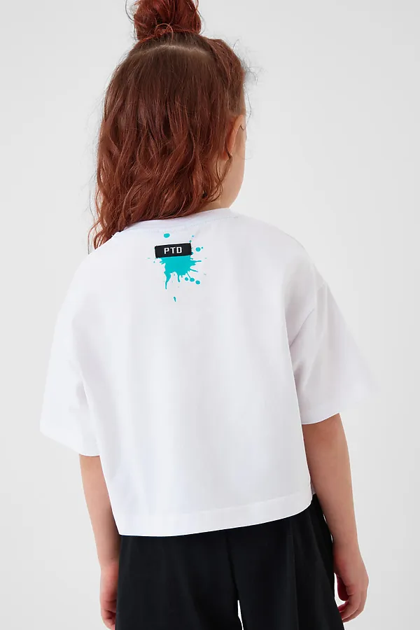 Фуфайка трикотажная для девочек (футболка) PLAYTODAY, белый - фото 2