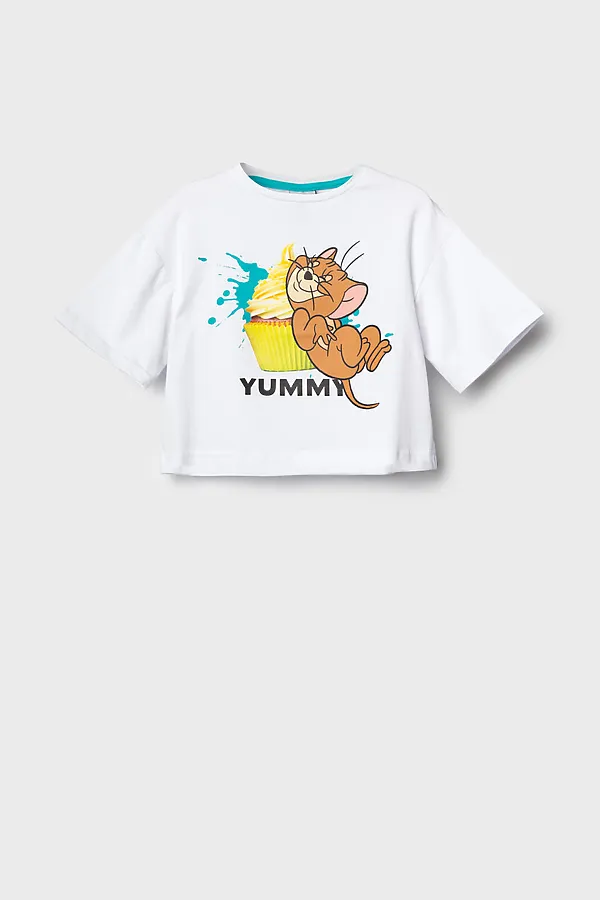 Фуфайка трикотажная для девочек (футболка) PLAYTODAY, белый - фото 2