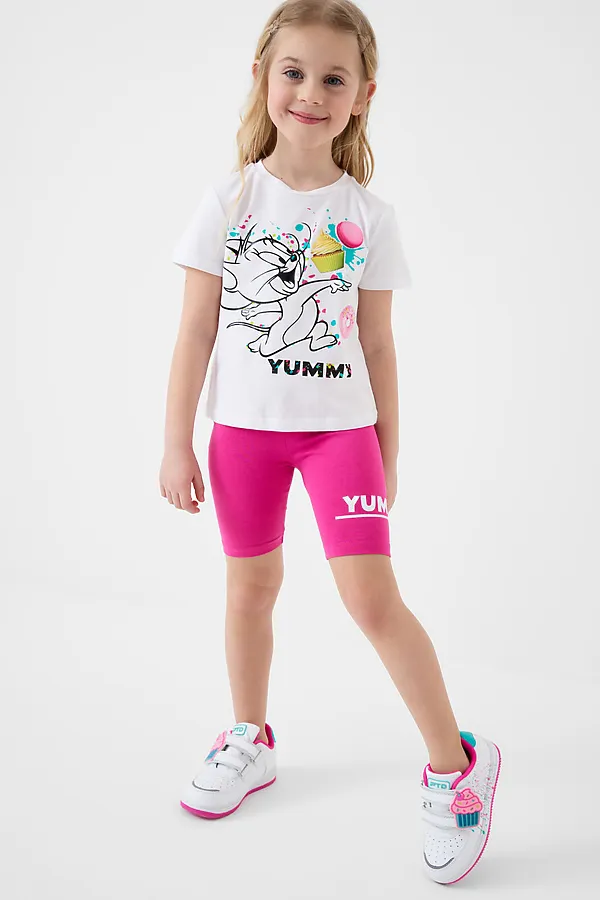 Фуфайка трикотажная для девочек (футболка) PLAYTODAY, белый - фото 2