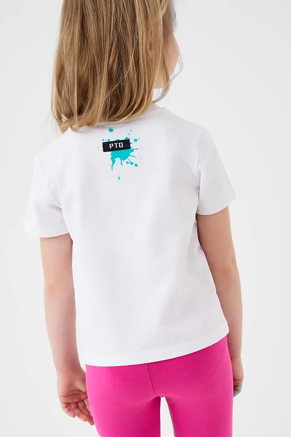 Фуфайка трикотажная для девочек (футболка) PLAYTODAY, белый - фото 2