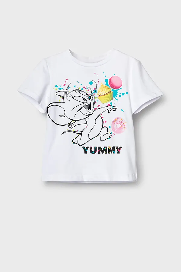 Фуфайка трикотажная для девочек (футболка) PLAYTODAY, белый - фото 2