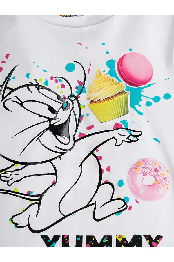 Фуфайка трикотажная для девочек (футболка) PLAYTODAY, белый - фото 2