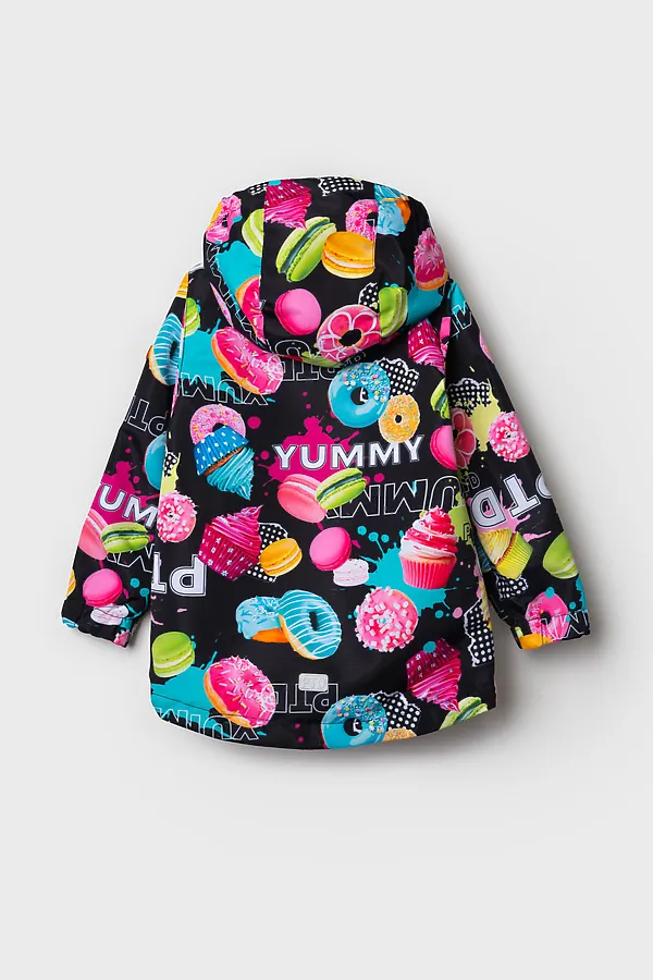 Куртка текстильная с полиуретановым покрытием для девочек (ветровка) PLAYTODAY, разноцветный - фото 2