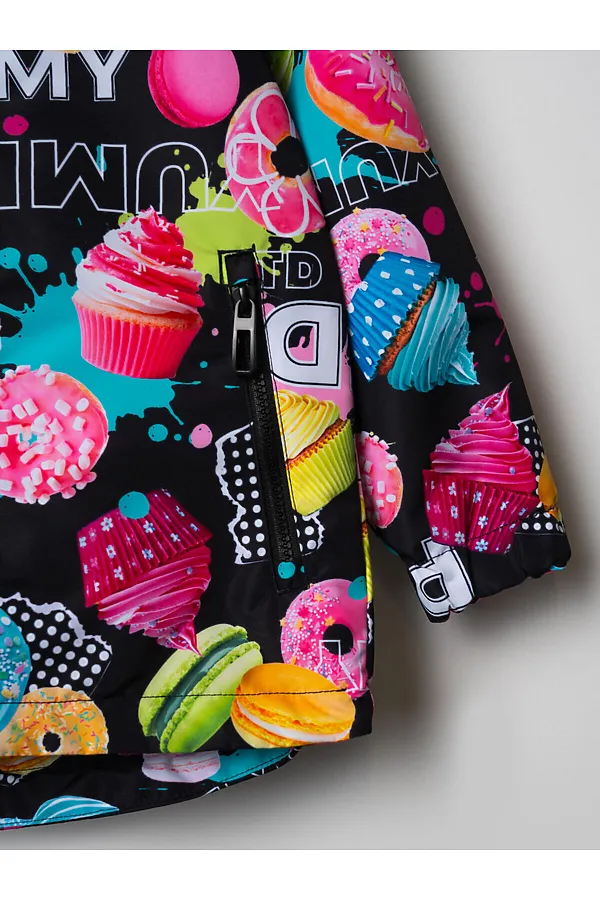 Куртка текстильная с полиуретановым покрытием для девочек (ветровка) PLAYTODAY, разноцветный - фото 2