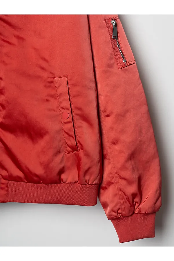 Куртка текстильная для женщин (бомбер) PLAYTODAY, красный - фото 2