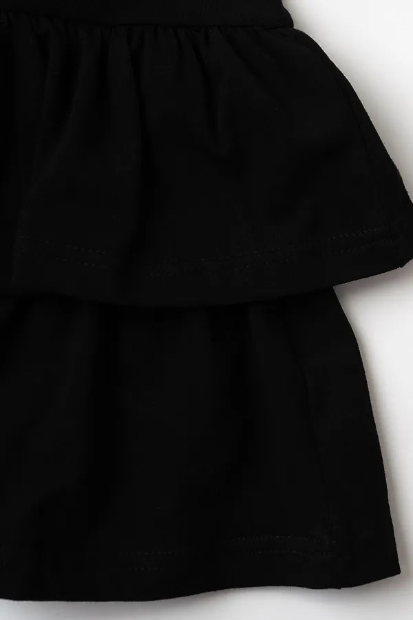 Комплект трикотажный для девочек: джемпер (футболка), юбка-шорты PLAYTODAY, белый,черный - фото 2