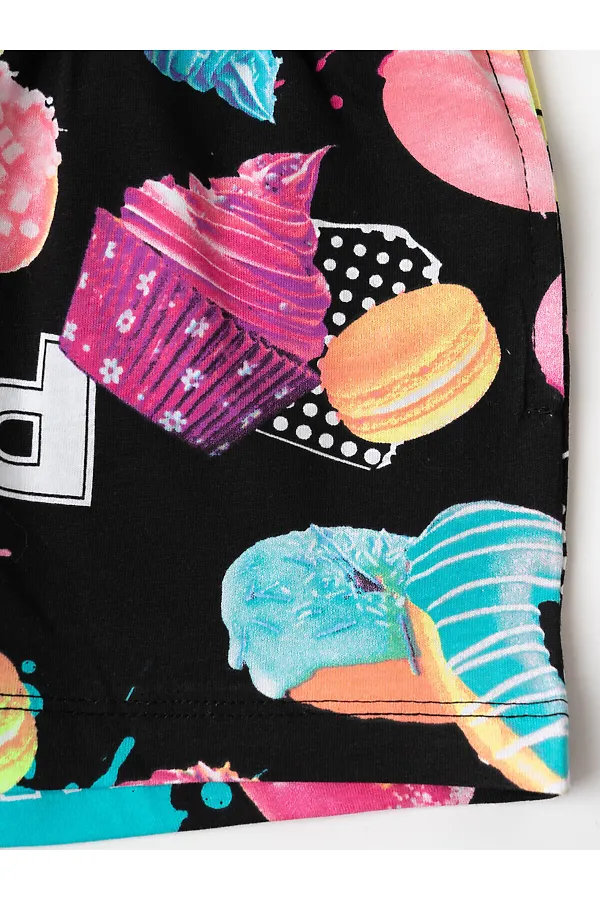 Комплект трикотажный для девочек: фуфайка (футболка), шорты PLAYTODAY, разноцветный - фото 2