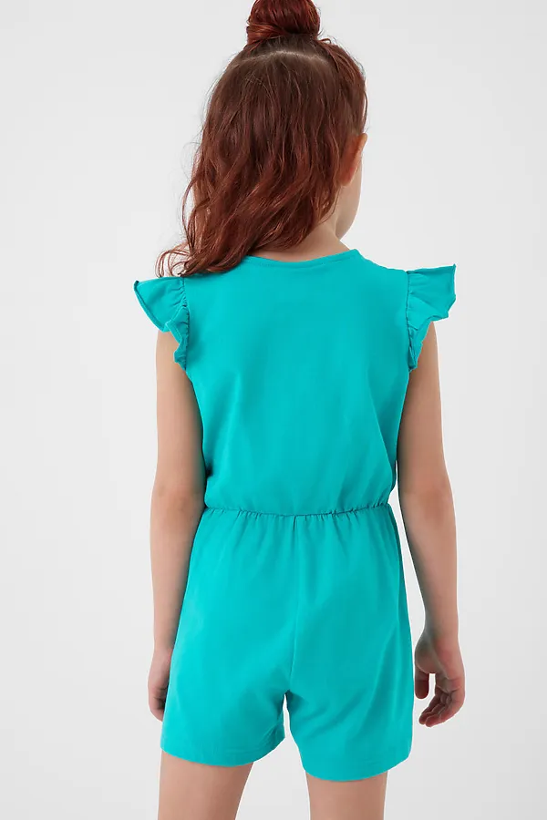 Комбинезон трикотажный для девочек PLAYTODAY, бирюзовый - фото 2