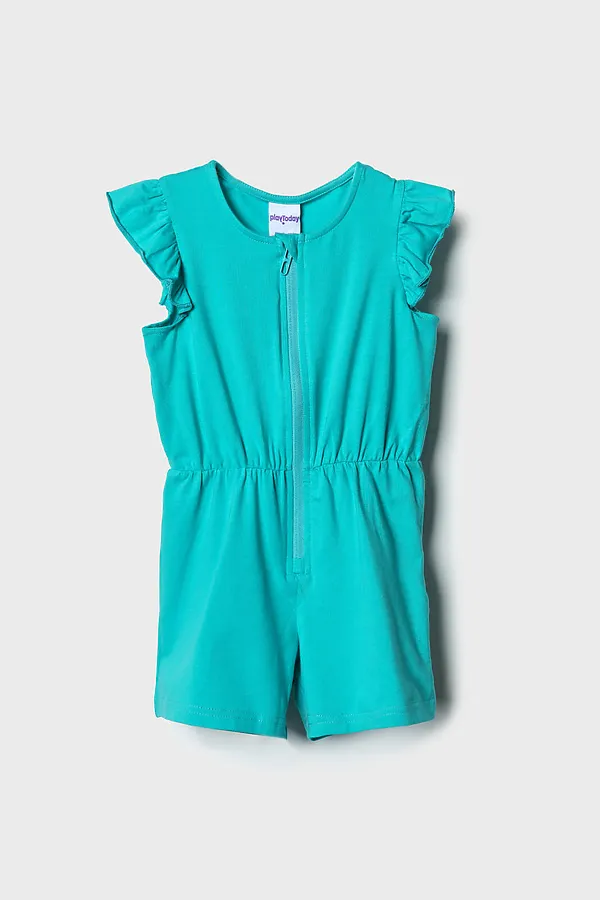 Комбинезон трикотажный для девочек PLAYTODAY, бирюзовый - фото 2