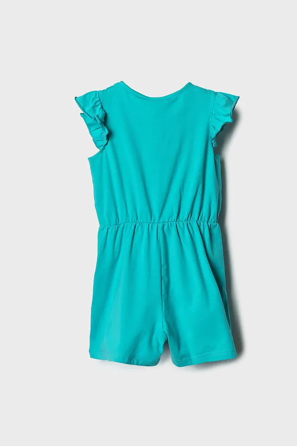 Комбинезон трикотажный для девочек PLAYTODAY, бирюзовый - фото 2