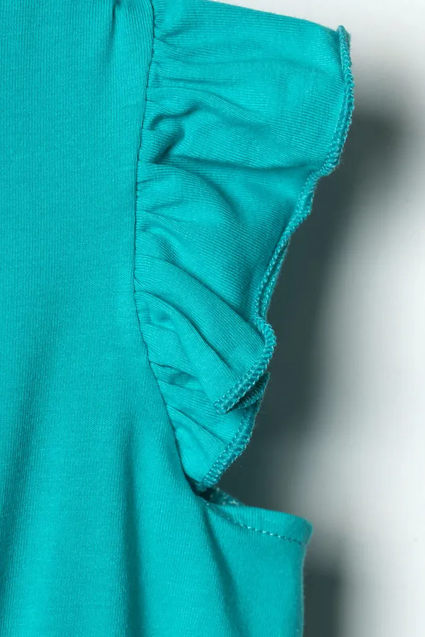 Комбинезон трикотажный для девочек PLAYTODAY, бирюзовый - фото 2