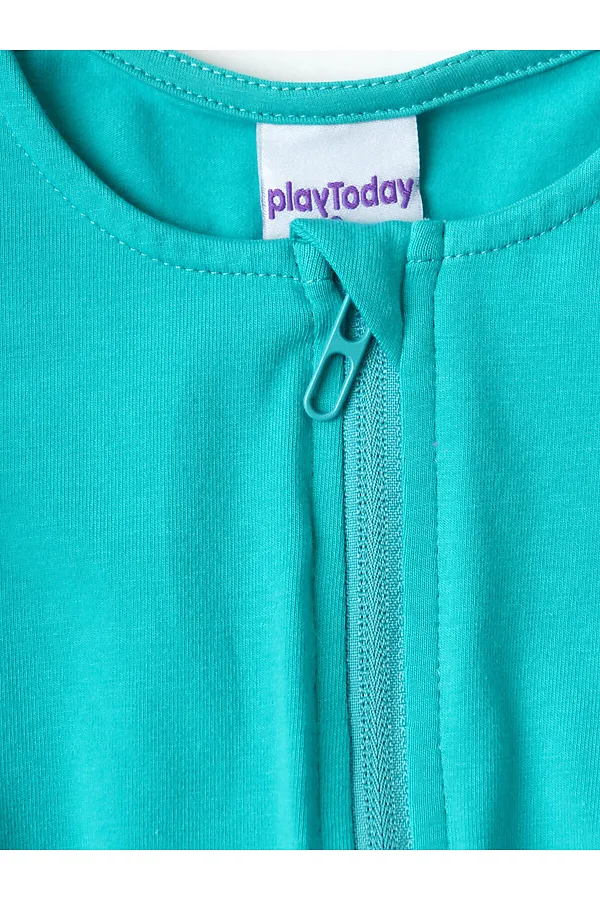 Комбинезон трикотажный для девочек PLAYTODAY, бирюзовый - фото 2