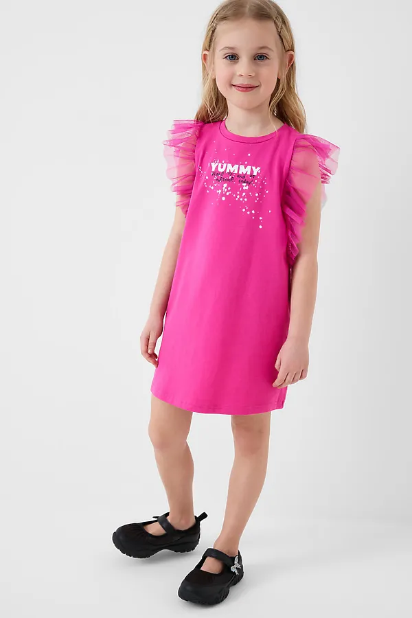 Платье трикотажное для девочек PLAYTODAY, розовый - фото 2