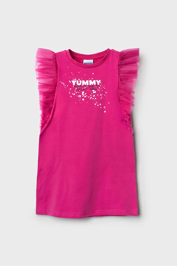 Платье трикотажное для девочек PLAYTODAY, розовый - фото 2