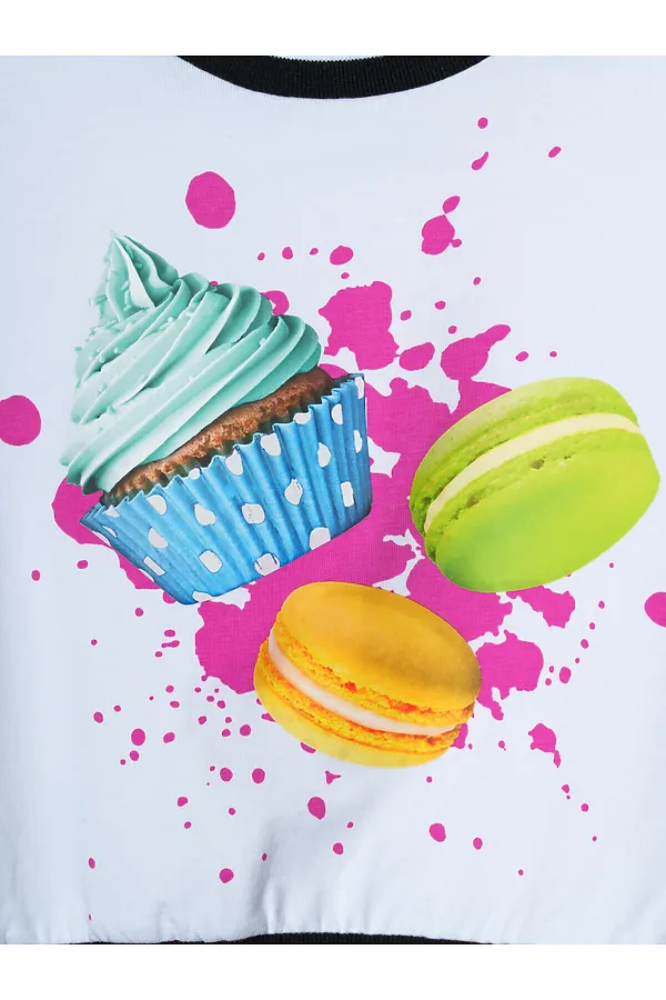 Джемпер трикотажный для девочек (футболка) PLAYTODAY, белый - фото 2