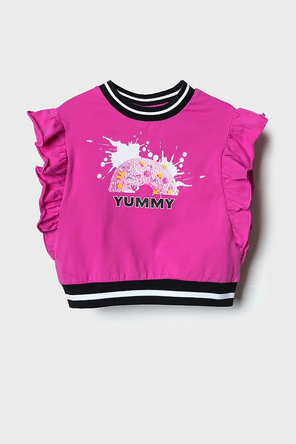 Джемпер трикотажный для девочек (футболка) PLAYTODAY, розовый - фото 2