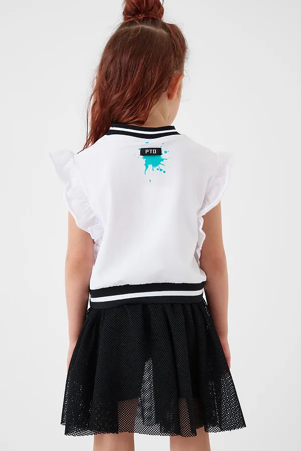 Юбка-легинсы трикотажные для девочек PLAYTODAY, черный - фото 2