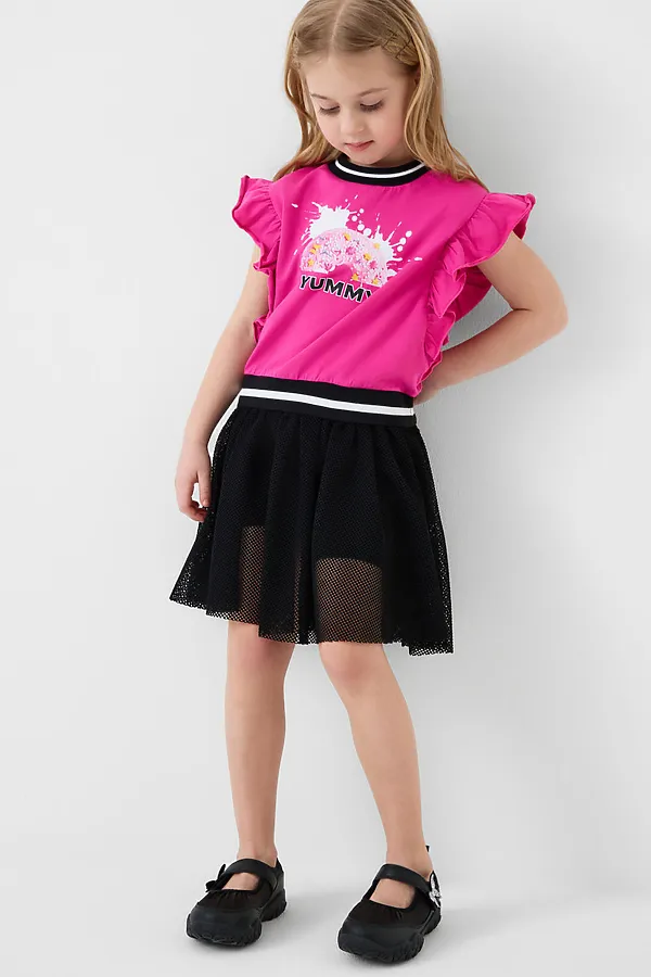 Юбка-легинсы трикотажные для девочек PLAYTODAY, черный - фото 2