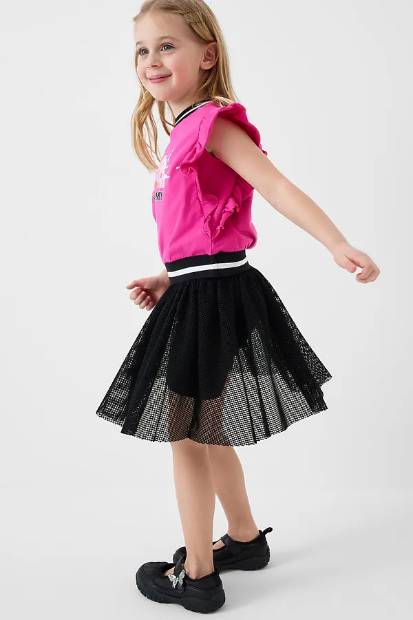 Юбка-легинсы трикотажные для девочек PLAYTODAY, черный - фото 2