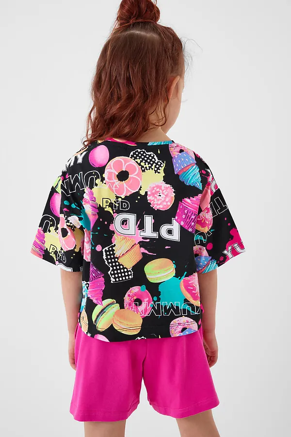Шорты трикотажные для девочек, 2 шт в комплекте PLAYTODAY, черный,розовый - фото 2