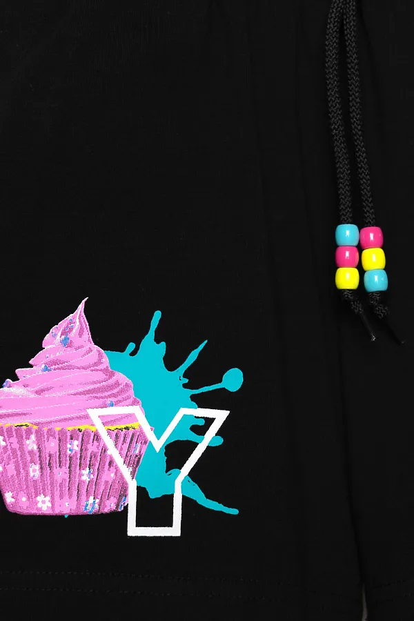 Шорты трикотажные для девочек, 2 шт в комплекте PLAYTODAY, черный,розовый - фото 2