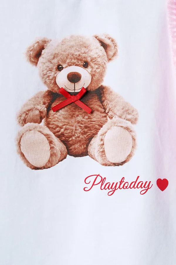 Джемпер трикотажный для девочек (футболка) PLAYTODAY, белый - фото 2