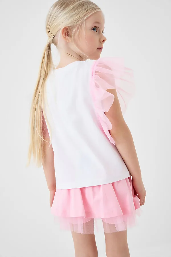 Юбка-шорты трикотажные для девочек PLAYTODAY, светло-розовый - фото 2