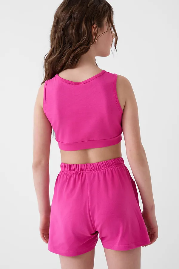 Комплект трикотажный для девочек: топ, шорты PLAYTODAY, розовый - фото 2