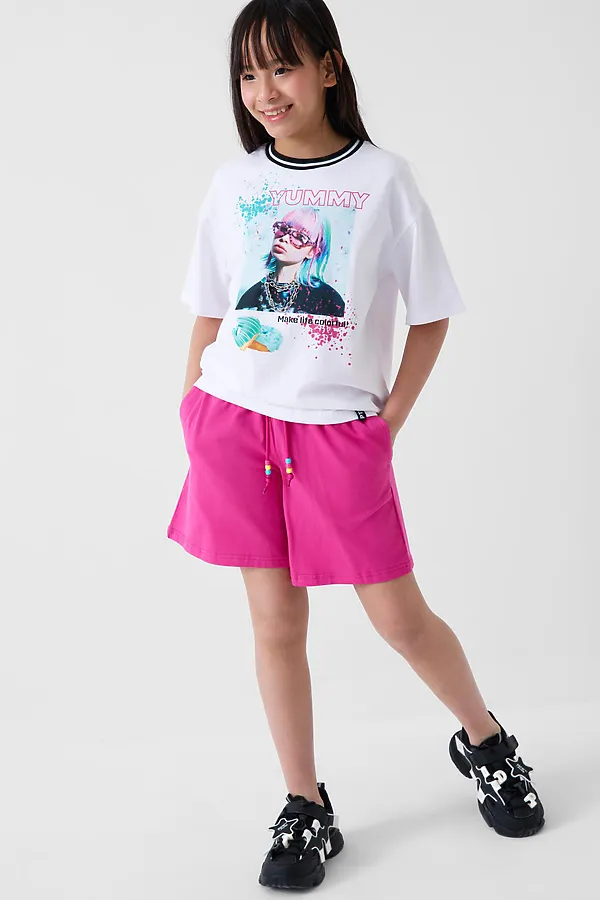 Шорты трикотажные для девочек, 2 шт в комплекте PLAYTODAY, черный,розовый - фото 2