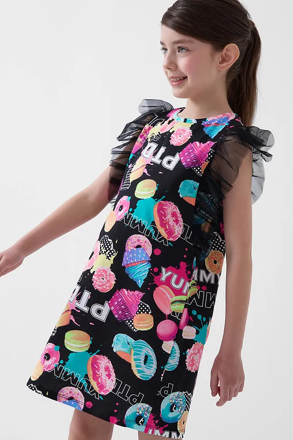 Платье трикотажное для девочек PLAYTODAY, разноцветный - фото 2