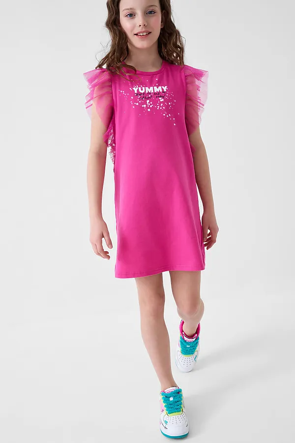 Платье трикотажное для девочек PLAYTODAY, розовый - фото 2